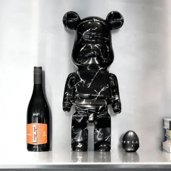 Statues & Sculptures Table Top|Floor Standing-Aero Bear 50cm Black Resin Indoor Sculpture