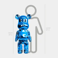 Statues & Sculptures Floor Standing|Animals-Aero Bear 135cm Blue Resin Indoor Sculpture