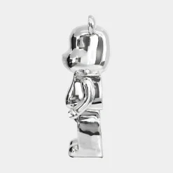 Statues & Sculptures Table Top|Floor Standing-Aero Bear 50cm Chrome Resin Indoor Sculpture