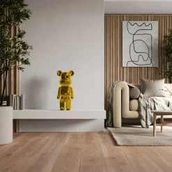 Statues & Sculptures Table Top|Floor Standing-Aero Bear 50cm Gold Resin Indoor Sculpture