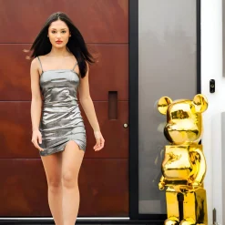 Statues & Sculptures Floor Standing|Animals-Aero Bear 135cm Gold Resin Indoor Sculpture