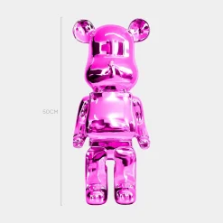 Statues & Sculptures Table Top|Floor Standing-Aero Bear 50cm Pink Resin Indoor Sculpture