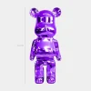 Statues & Sculptures Table Top|Floor Standing-Aero Bear 50cm Purple Resin Indoor Sculpture