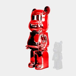 Statues & Sculptures Floor Standing|Animals-Aero Bear 135cm Red Resin Indoor Sculpture