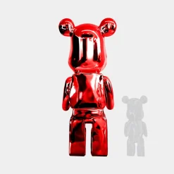 Statues & Sculptures Floor Standing|Animals-Aero Bear 135cm Red Resin Indoor Sculpture