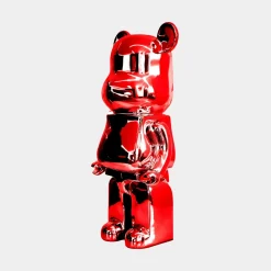 Statues & Sculptures Table Top|Floor Standing-Aero Bear 50cm Red Resin Indoor Sculpture