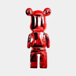 Statues & Sculptures Table Top|Floor Standing-Aero Bear 50cm Red Resin Indoor Sculpture
