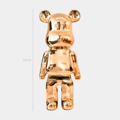 Statues & Sculptures Table Top|Floor Standing-Aero Bear 50cm Rose Gold Resin Indoor Sculpture