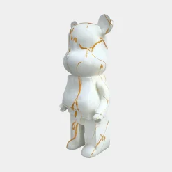 Statues & Sculptures Table Top|Floor Standing-Aero Bear 50cm White Resin Indoor Sculpture