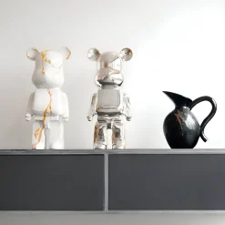 Statues & Sculptures Table Top|Floor Standing-Aero Bear 50cm White Resin Indoor Sculpture