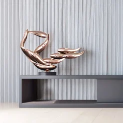 Statues & Sculptures Table Top|Abstract-Aero Stream 50cm Copper Metal Indoor Sculpture