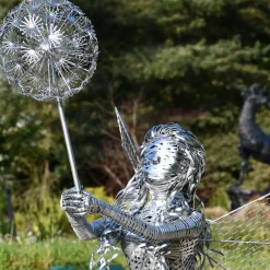Statues & Sculptures Fairies-Alette Fairy Metal Wire Garden Sculpture