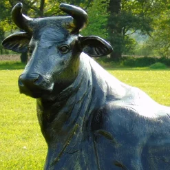 Statues & Sculptures Farm-Angus Cow Life-Size Bronze Metal Garden Statue