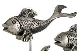 Statues & Sculptures Table Top|Animals-Aqua Symphony Fish 35cm Wood Indoor Sculpture