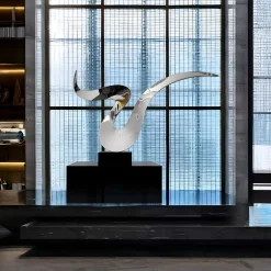 Statues & Sculptures Table Top|Floor Standing-Astral Edge 76cm Gold Metal Indoor Sculpture