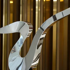 Statues & Sculptures Table Top|Abstract-Astral Edge 48cm Silver Metal Indoor Sculpture