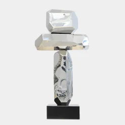Statues & Sculptures Table Top|Floor Standing-Astrolith 89cm Silver Metal Indoor Sculpture v3