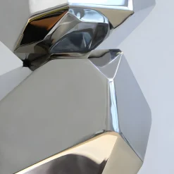 Statues & Sculptures Table Top|Floor Standing-Astrolith 89cm Silver Metal Indoor Sculpture v3