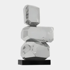 Statues & Sculptures Table Top|Abstract-Astrolith 73cm Silver Metal Indoor Sculpture v2