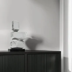 Statues & Sculptures Table Top|Abstract-Astrolith 73cm Silver Metal Indoor Sculpture v2