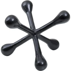 Statues & Sculptures Table Top|Abstract-Atomic Bloom 16cm Black Metal Indoor Sculpture