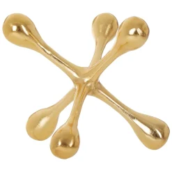 Statues & Sculptures Table Top|Abstract-Atomic Bloom 16cm Gold Metal Indoor Sculpture