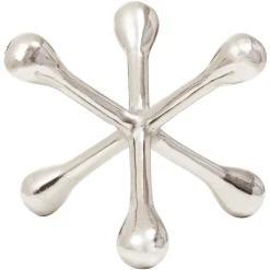 Statues & Sculptures Table Top|Abstract-Atomic Bloom 14cm Silver Metal Indoor Sculpture