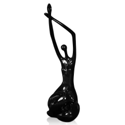 Statues & Sculptures Figurative|Table Top-Awakened Grace 32cm Black Resin Indoor Sculpture