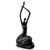 Statues & Sculptures Figurative|Table Top-Awakened Grace 54cm Black Resin Indoor Sculpture