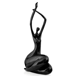 Statues & Sculptures Figurative|Table Top-Awakened Grace 54cm Black Resin Indoor Sculpture