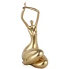 Statues & Sculptures Figurative|Table Top-Awakened Grace 54cm Gold Resin Indoor Sculpture