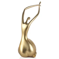 Statues & Sculptures Figurative|Table Top-Awakened Grace 54cm Gold Resin Indoor Sculpture