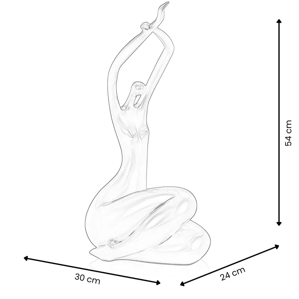 Statues & Sculptures Figurative|Table Top-Awakened Grace 54cm Gold Resin Indoor Sculpture