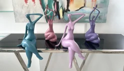 Statues & Sculptures Figurative|Table Top-Awakened Grace 32cm Pink Resin Indoor Sculpture