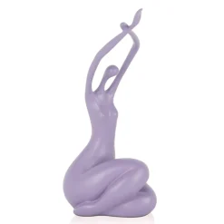 Statues & Sculptures Figurative|Table Top-Awakened Grace 32cm Violet Resin Indoor Sculpture