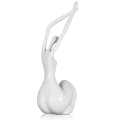 Statues & Sculptures Figurative|Table Top-Awakened Grace 32cm White Resin Indoor Sculpture