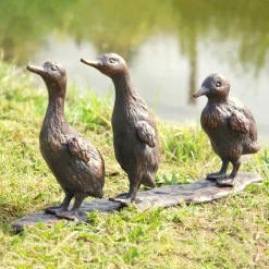 Statues & Sculptures Ducks-Baby Ducklings Bronze Metal Garden Ornaments