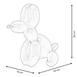 Statues & Sculptures Table Top|Floor Standing-Balloon Dog & Bone 28cm Red Resin Indoor Sculpture