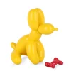 Statues & Sculptures Floor Standing|Table Top-Balloon Dog & Bone 28cm Yellow Resin Indoor Sculpture