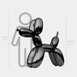 Statues & Sculptures Floor Standing|Balloon Dogs-Balloon Dog 130cm Black Fibreglass Indoor Sculpture