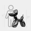 Statues & Sculptures Floor Standing|Balloon Dogs-Balloon Dog 100cm Black Metal Garden Sculpture