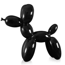 Statues & Sculptures Table Top|Floor Standing-Balloon Dog 46cm Black Resin Indoor Sculpture