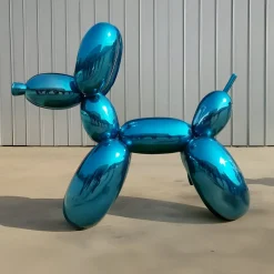 Statues & Sculptures Floor Standing|Balloon Dogs-Balloon Dog 130cm Blue Metal Garden Sculpture