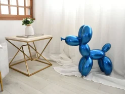Statues & Sculptures Floor Standing|Balloon Dogs-Balloon Dog 62cm Blue Resin Indoor Sculpture