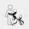 Statues & Sculptures Floor Standing|Balloon Dogs-Balloon Dog 100cm Chrome Fibreglass Indoor Sculpture