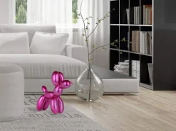 Statues & Sculptures Table Top|Floor Standing-Balloon Dog 46cm Fuchsia Resin Indoor Sculpture