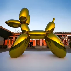 Statues & Sculptures Floor Standing|Balloon Dogs-Balloon Dog 80cm Gold Metal Garden Sculpture