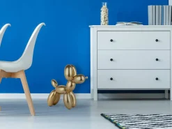 Statues & Sculptures Table Top|Floor Standing-Balloon Dog 46cm Gold Resin Indoor Sculpture