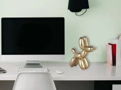 Statues & Sculptures Table Top|Animals-Balloon Dog 27cm Gold Resin Indoor Sculpture