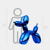 Statues & Sculptures Floor Standing|Balloon Dogs-Balloon Dog 100cm Ocean Blue Metal Garden Sculpture